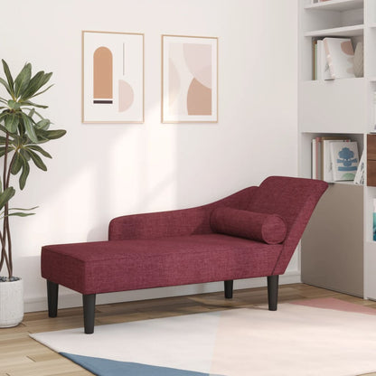 Chaise longue com almofadões tecido vermelho tinto