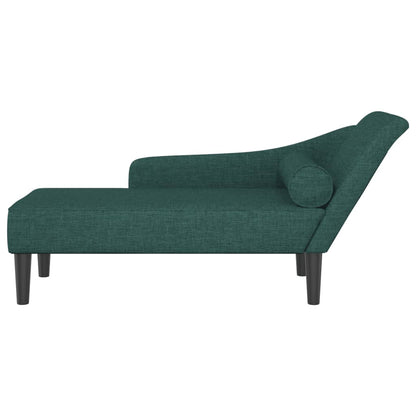 Chaise lounge com almofadões tecido verde-escuro