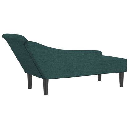 Chaise lounge com almofadões tecido verde-escuro