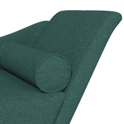 Chaise lounge com almofadões tecido verde-escuro