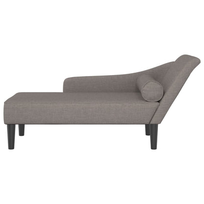 Chaise lounge com almofadões tecido cinzento-acastanhado