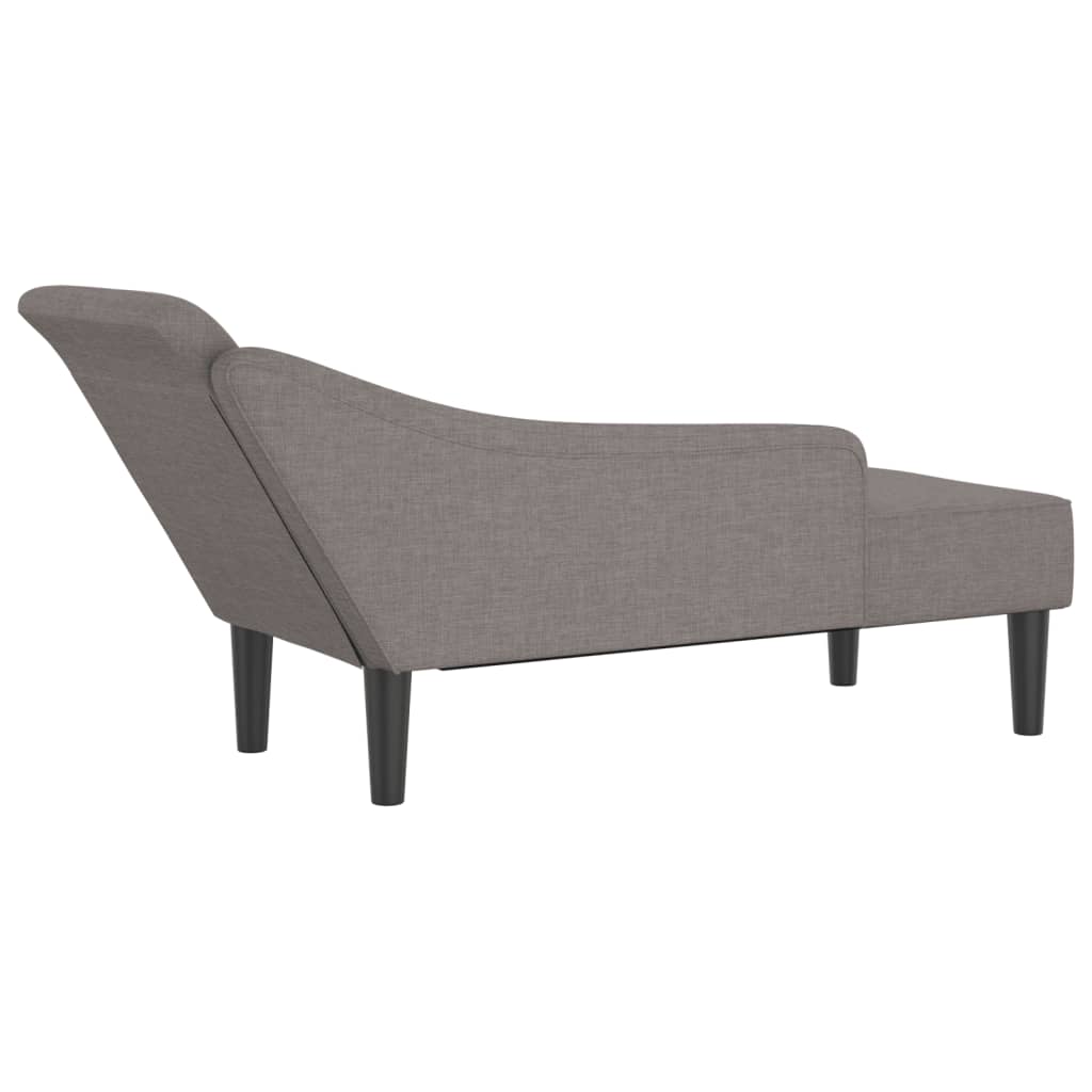 Chaise lounge com almofadões tecido cinzento-acastanhado