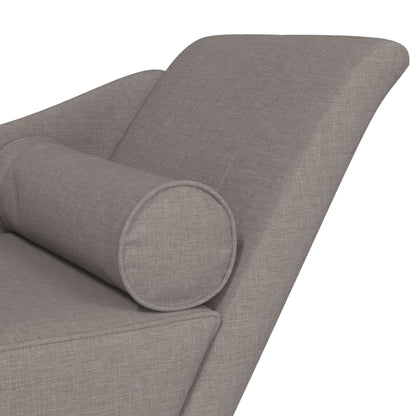 Chaise lounge com almofadões tecido cinzento-acastanhado