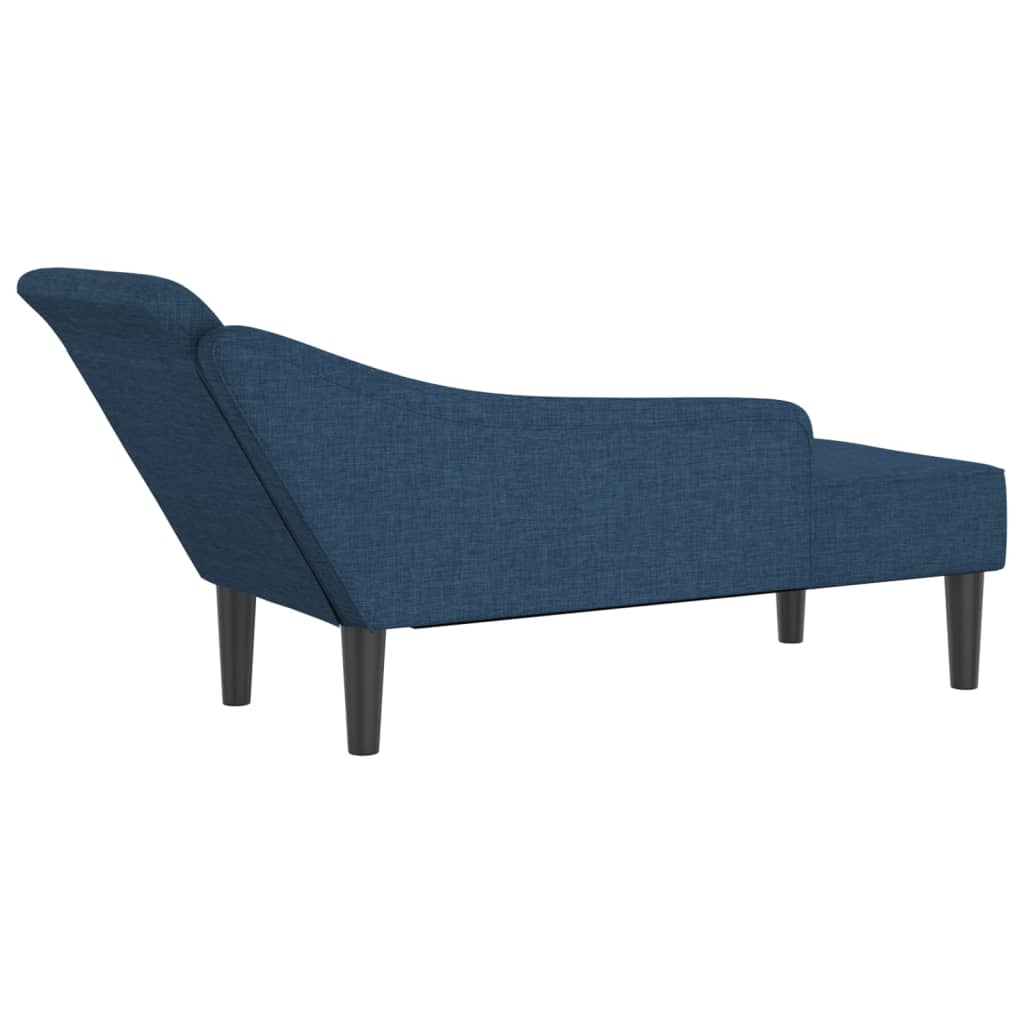 Chaise lounge com almofadões tecido azul