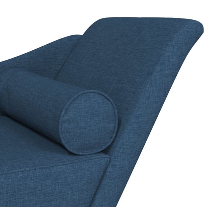 Chaise lounge com almofadões tecido azul