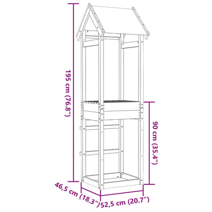 Torre de brincar 52,5x46,5x195 cm abeto-de-douglas maciço