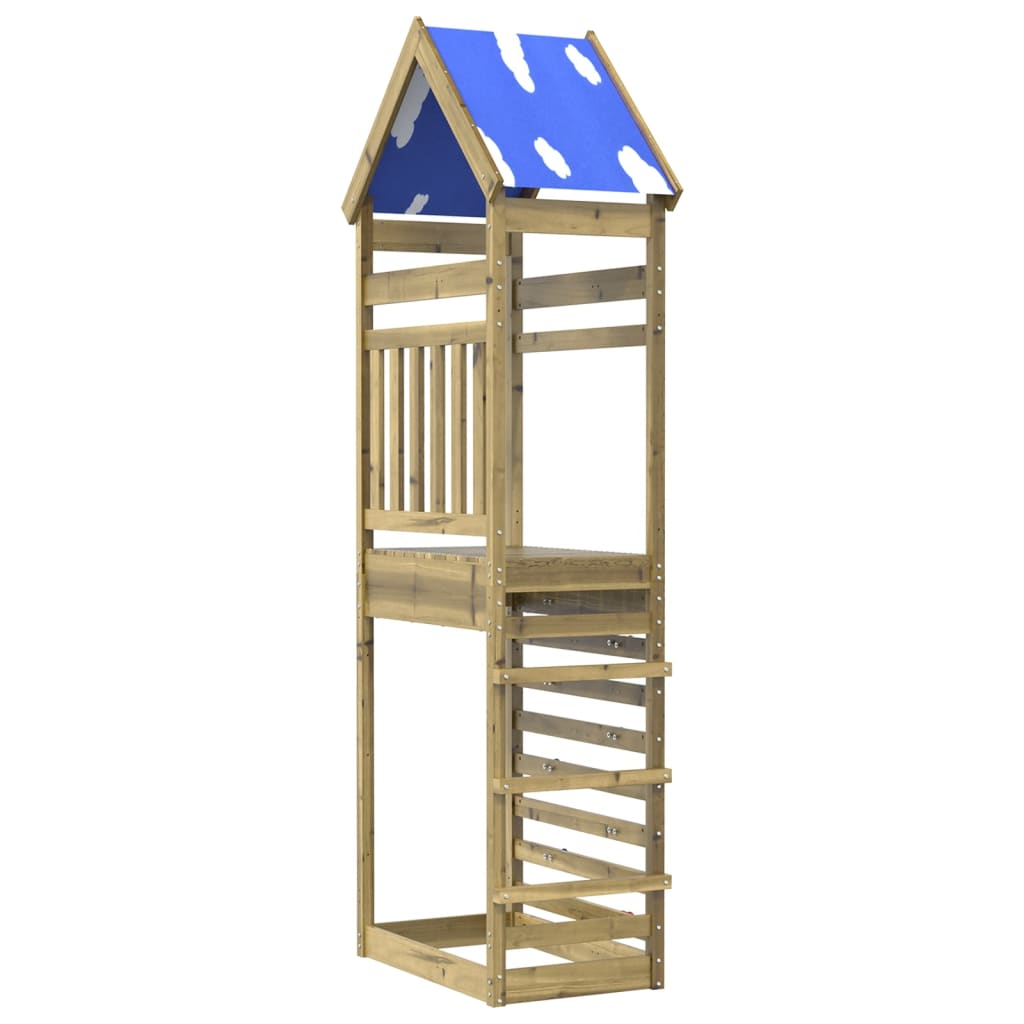 Torre brincar c/ parede escalar 85x52,5x265 cm pinho impregnado