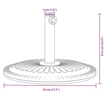 Base de guarda-sol para postes de Ø38/48 mm 12 kg redondo