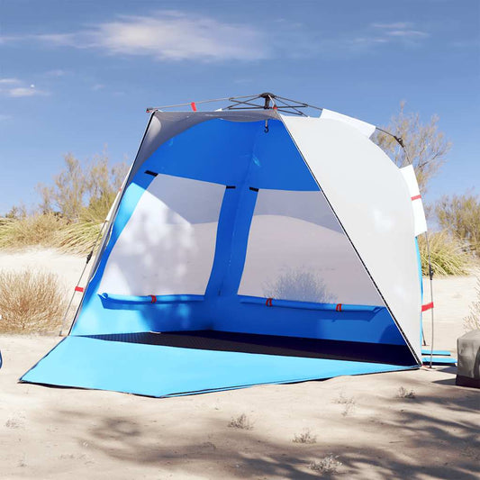 Tenda praia 3 pessoas libertação rápida impermeável azul ciano