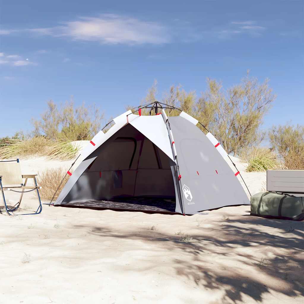 Tenda praia 3 pessoas libertação rápida impermeável cinzento