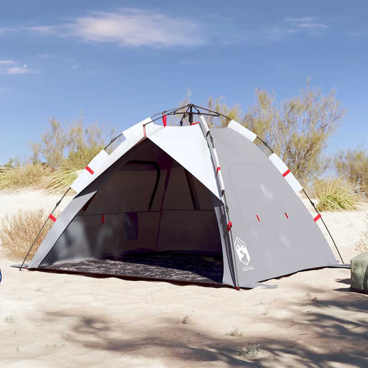 Tenda praia 3 pessoas libertação rápida impermeável cinzento