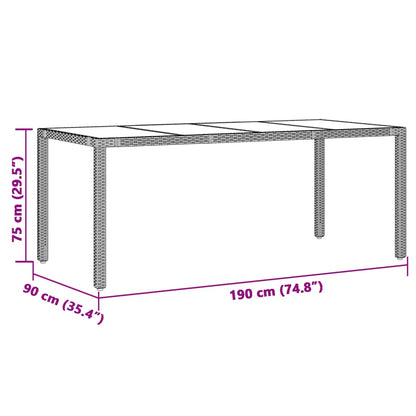 7 pcs conjunto de jantar p/ jardim c/ almofadões vime PE cinza