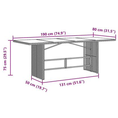 9 pcs conjunto de jantar p/ jardim c/ almofadões vime PE cinza