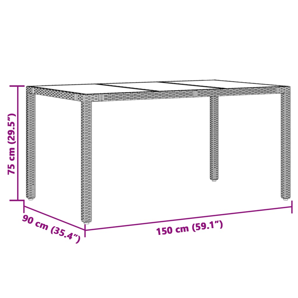 7 pcs conjunto jantar p/ jardim c/ almofadões vime PE castanho