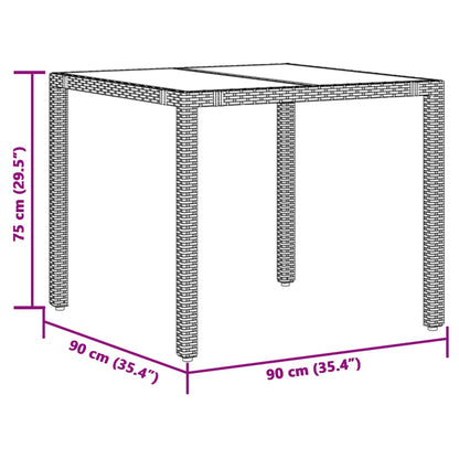 5 pcs conjunto bistrô de jardim c/ almofadões vime PE preto