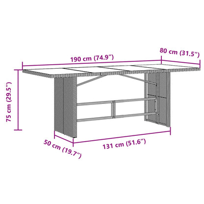 7 pcs conjunto de bistrô p/ jardim c/ almofadões vime PE preto