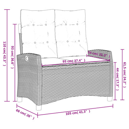 4 pcs conjunto de jantar p/ jardim c/ almofadões vime PE cinza