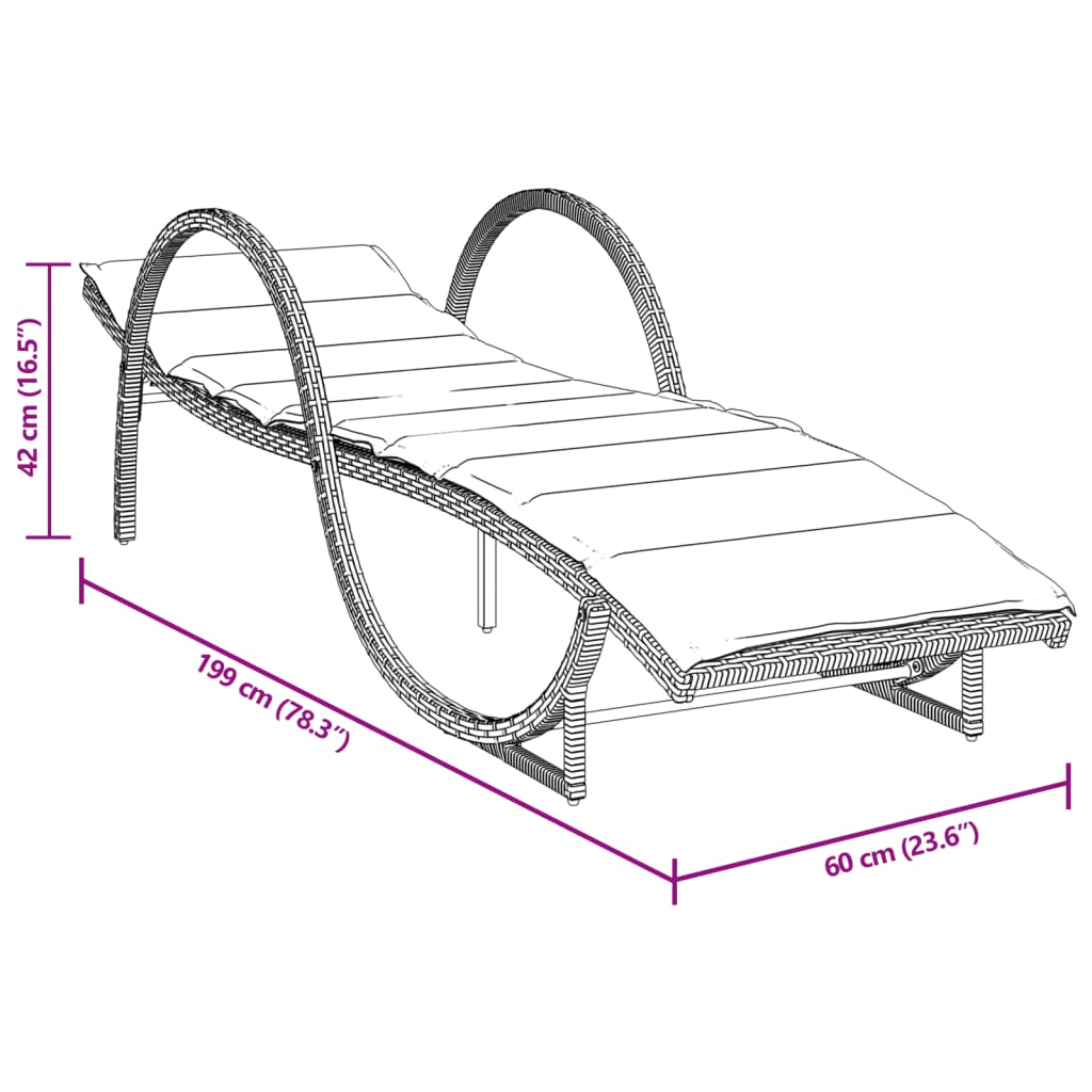 Espreguiçadeiras com almofadões 2 pcs vime PE castanho