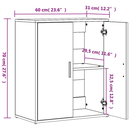 Aparadores 2 pcs 60x31x70 cm derivados madeira cinzento sonoma