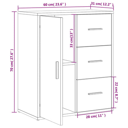 Aparadores 2 pcs 60x31x70 cm derivados de madeira branco