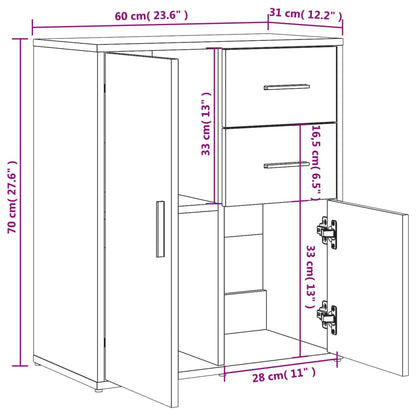 Aparadores 2 pcs 60x31x70 cm derivados de madeira branco