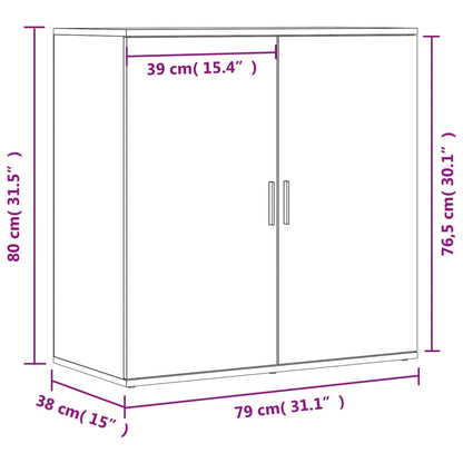 Aparadores 2 pcs 79x38x80 cm derivados de madeira preto