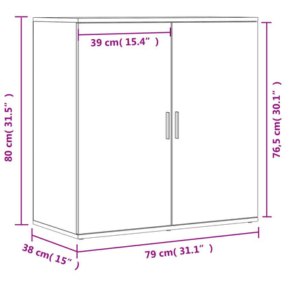 Aparadores 2 pcs 79x38x80 cm derivados madeira cinzento cimento