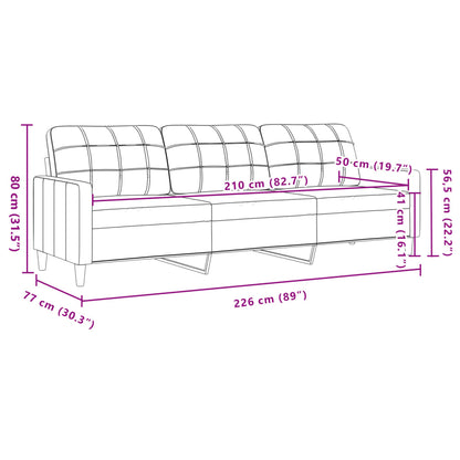 Sofá de 3 lugares tecido 210 cm cor creme