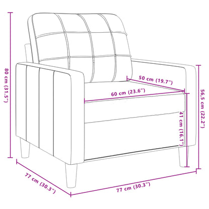 Poltrona 60 cm veludo cinzento-claro