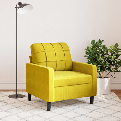 Poltrona 60 cm veludo amarelo