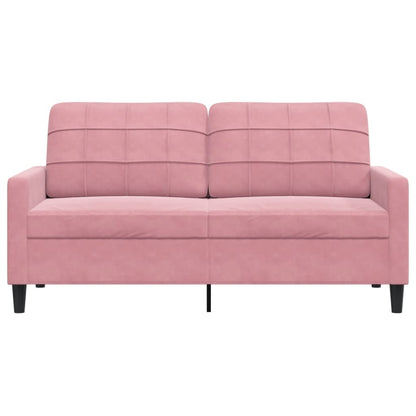 Sofá de 2 lugares veludo 140 cm rosa