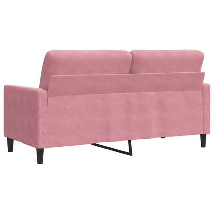 Sofá de 2 lugares veludo 140 cm rosa