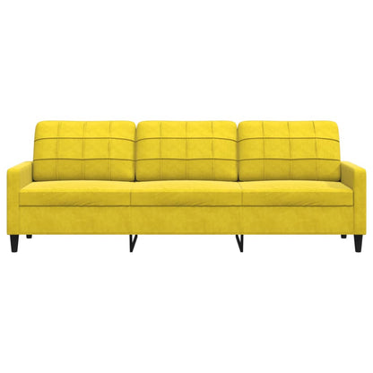 Sofá de 3 lugares 210 cm veludo amarelo