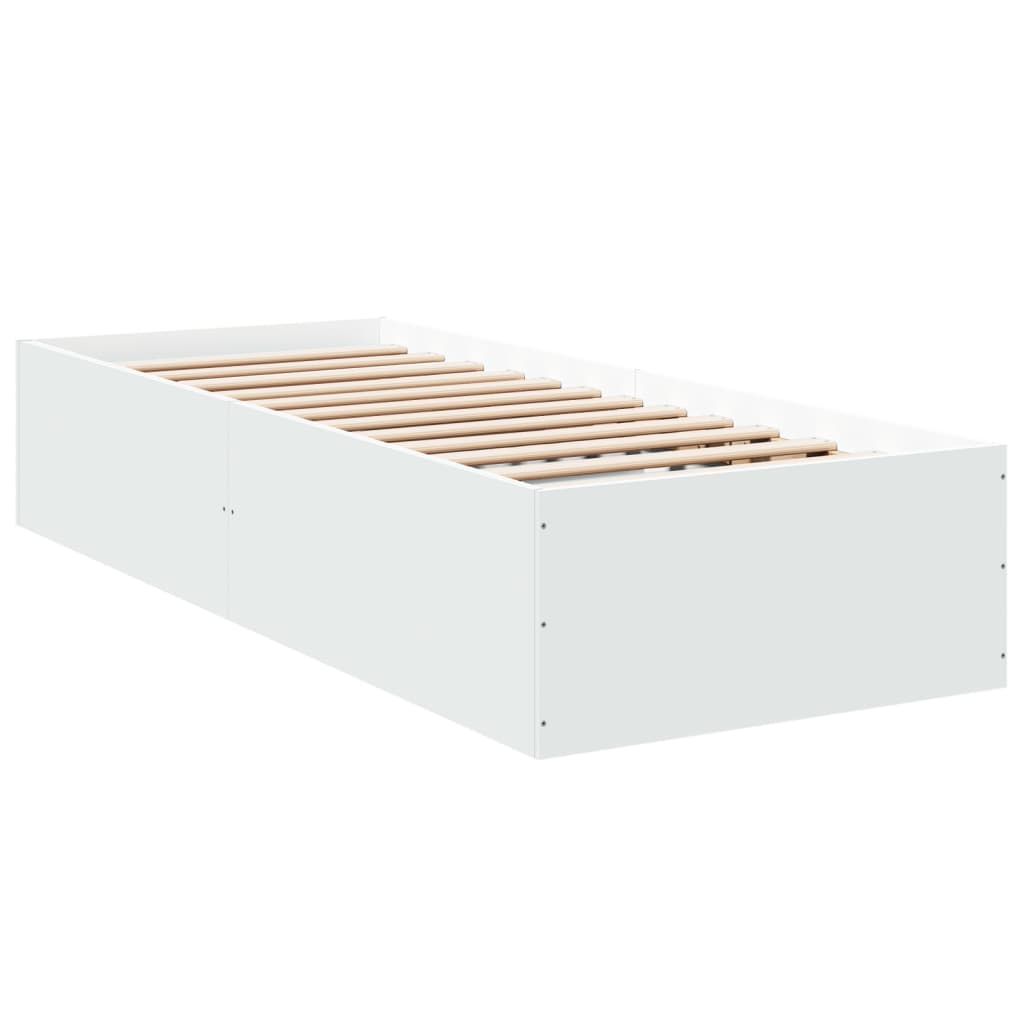 Estrutura de cama 75x190 cm derivados de madeira branco