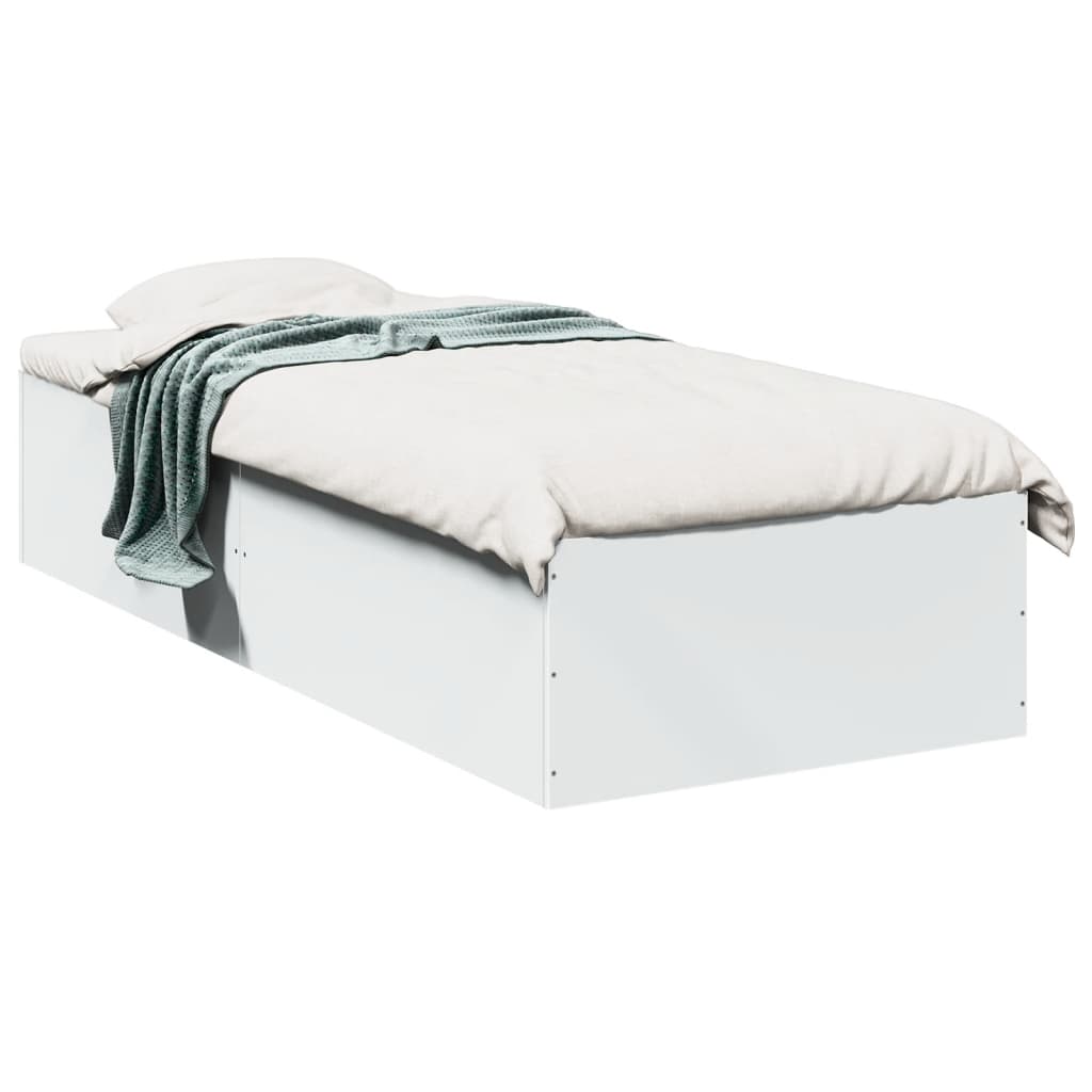 Estrutura de cama 75x190 cm derivados de madeira branco