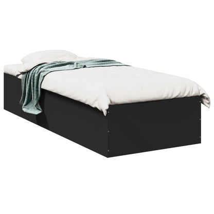 Estrutura de cama 75x190 cm derivados de madeira preto