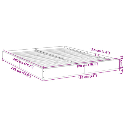 Estrutura de cama 180x200 cm derivados de madeira cinza cimento