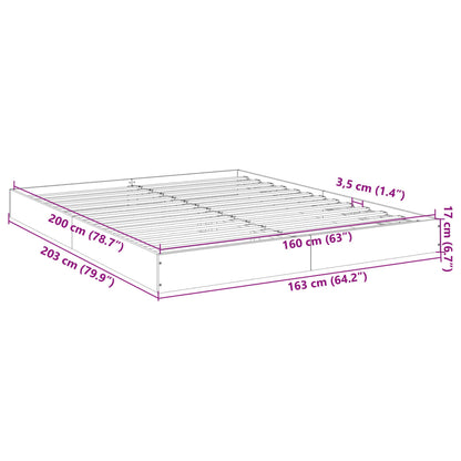 Estrutura de cama 160x200 cm derivados de madeira cinza cimento