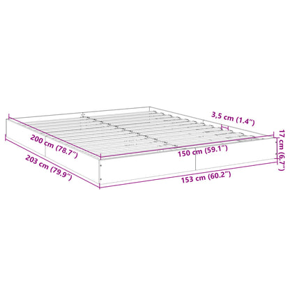 Estrutura de cama 150x200 cm derivados de madeira cinza sonoma