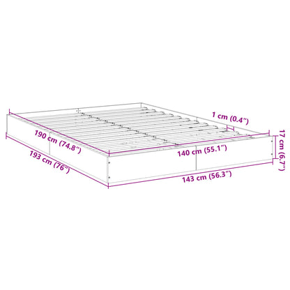 Estrutura de cama 140x190 cm derivados de madeira branco