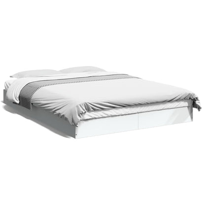 Estrutura de cama 140x190 cm derivados de madeira branco