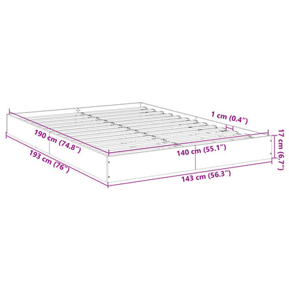 Estrutura de cama 140x190 cm derivados de madeira cinza cimento