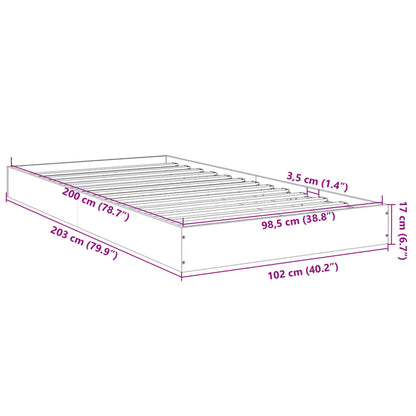 Estrutura de cama 100x200 cm derivados de madeira cinza sonoma