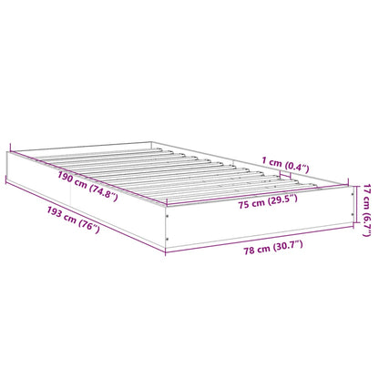 Estrutura de cama 75x190 cm derivados de madeira branco