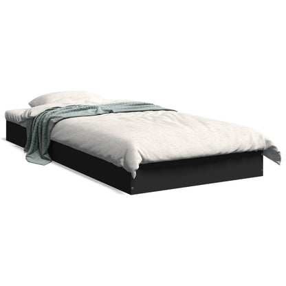 Estrutura de cama 75x190 cm derivados de madeira preto