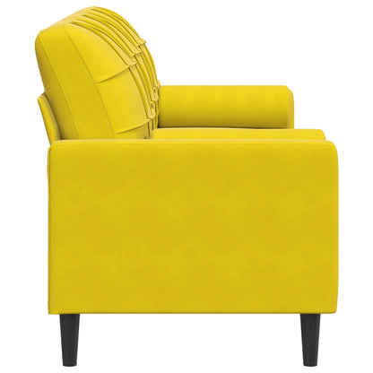 Sofá 3 lugares c/ almofadas decorativas 180 cm veludo amarelo