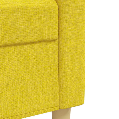 2 pcs conjunto de sofás tecido amarelo-claro