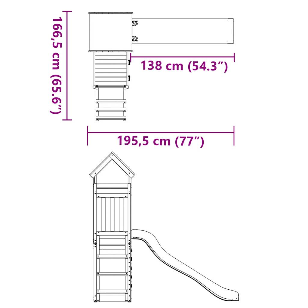 Conjunto de brincar para exterior madeira de pinho impregnada