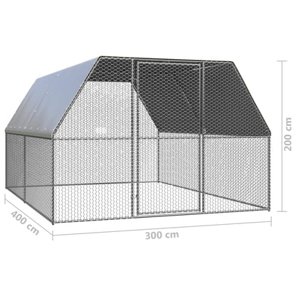 Galinheiro 3x4x2 m aço galvanizado