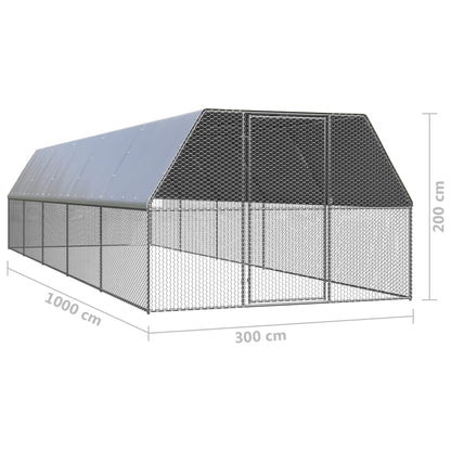 Galinheiro 3x10x2 m aço galvanizado